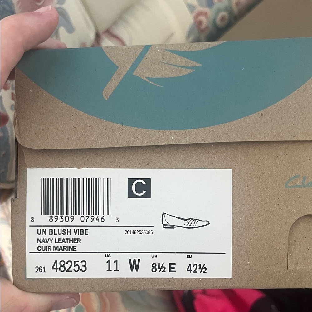 Clarks Un Blush Vibe Navy Leather Shoes